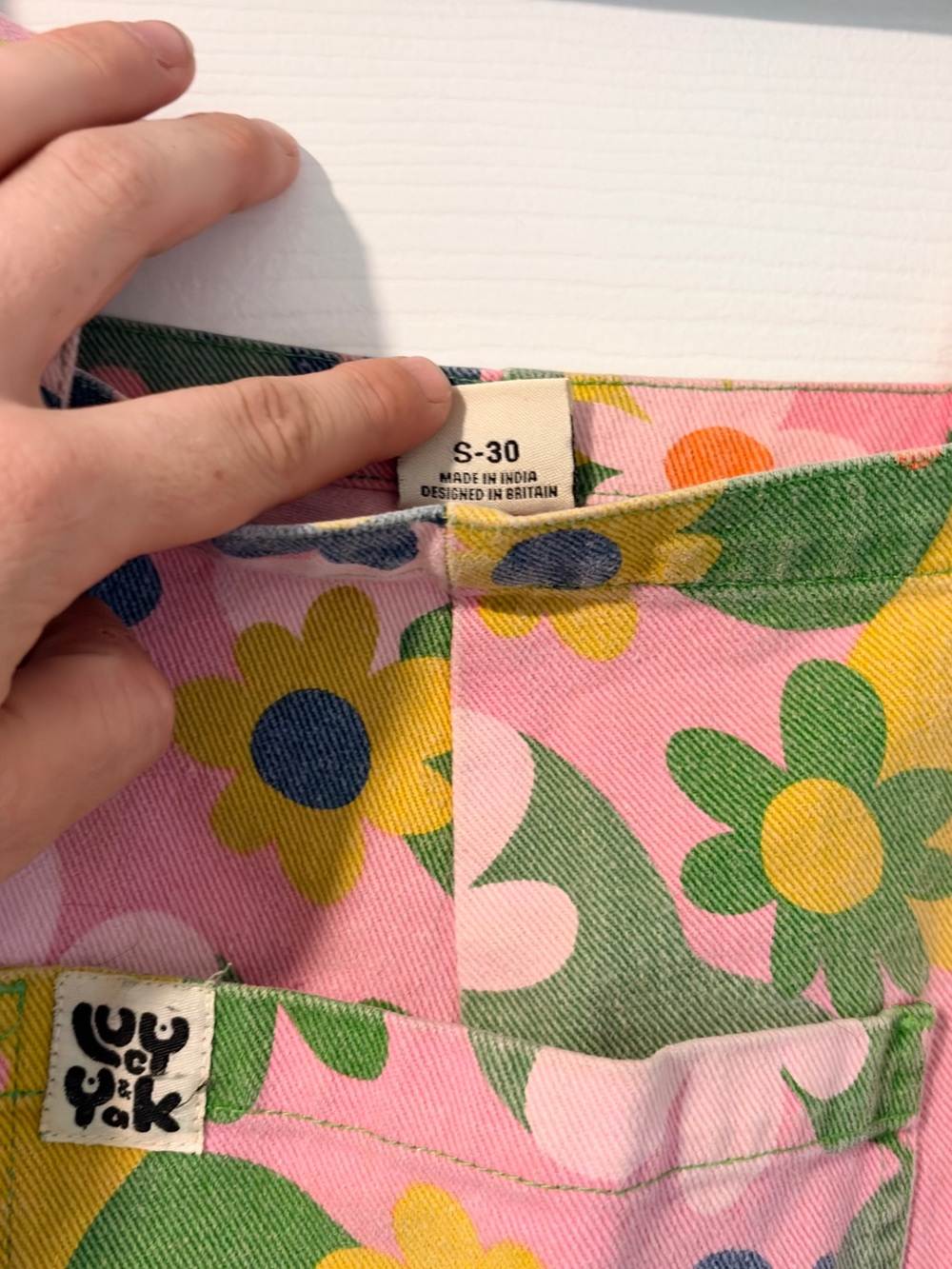 Lucy & Yak Pink Floral Cotton Overalls with Green Accents - Picture 3 of 3